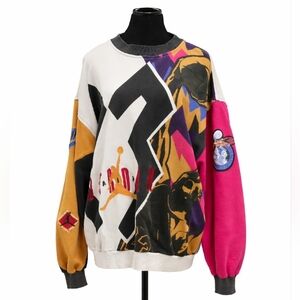Vintage Nike Air Jordan VII 1992 All Over Print Sweatshirt L Jumpman 23